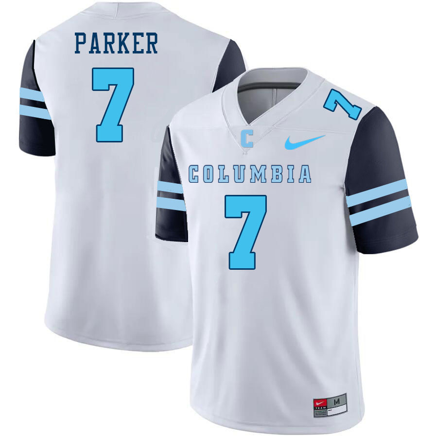 Men-Youth #7 Seth Parker Columbia Lions 2023 College Football Jerseys Stitched-White
